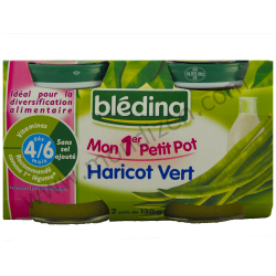 Bledina haricots verts : Green beans : For babies 4 months and older : 2 x 130g 