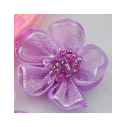 Fleur : organza : Mauve : 30 mm